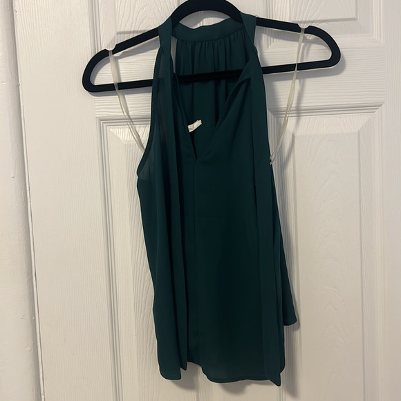 Dark Green Halter Neck Blouse - Picture 3 of 3
